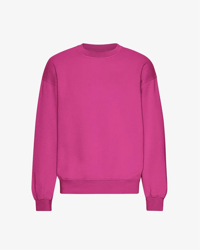 Men Crewneck Sweatshirts Colorfulstandard Organic Oversized Crew 8211 Magenta Blaze