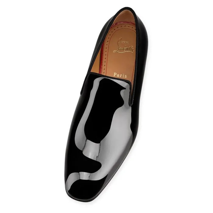 Men Dandelion Loafers 8211 Patent Calf Leather 8211 Black Christian Louboutin Loafers and Moccasins