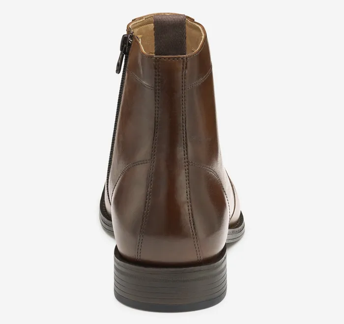 Men Dress Shoes Johnston and Murphy Lewis Zip Boot Tan Full Grain