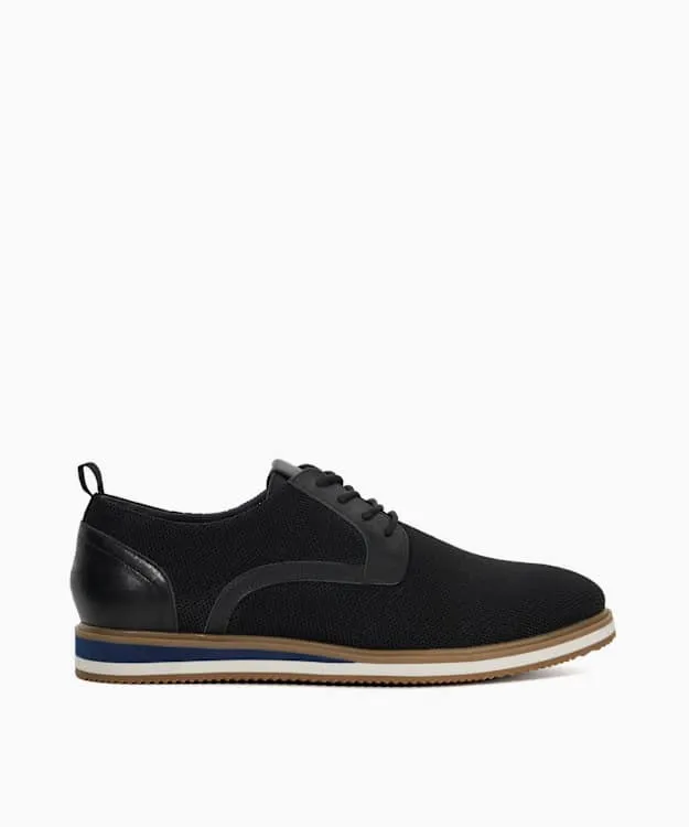 Men Dune London Black Shoes Hybrid Knitted LaceUp Shoes Black