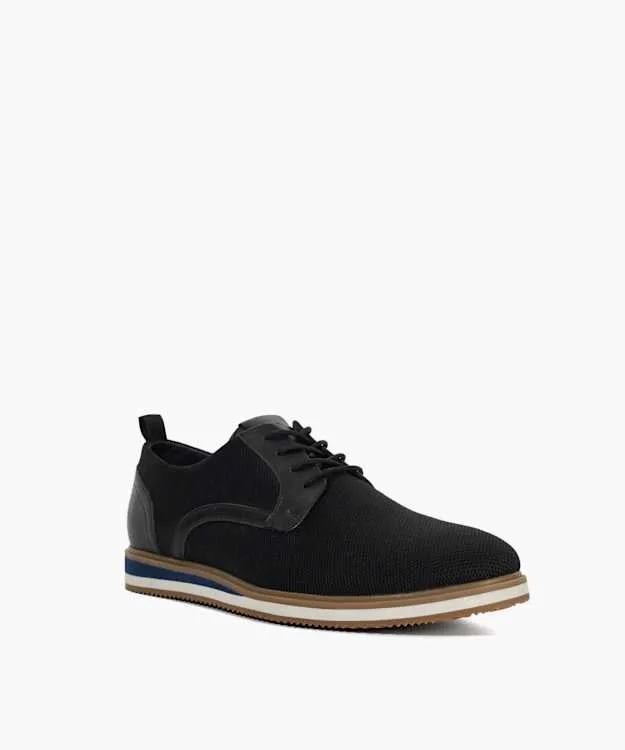 Men Dune London Black Shoes Hybrid Knitted LaceUp Shoes Black