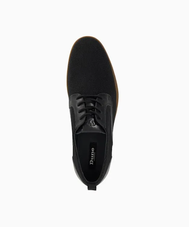 Men Dune London Black Shoes Hybrid Knitted LaceUp Shoes Black