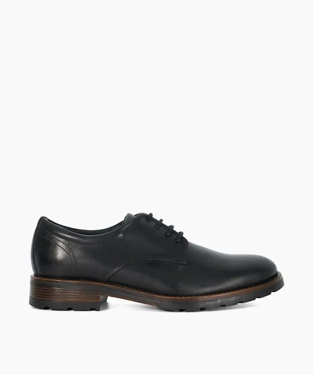 Men Dune London Black Shoes Round Toe Lace Up Shoes Black