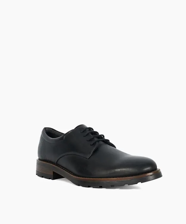 Men Dune London Black Shoes Round Toe Lace Up Shoes Black