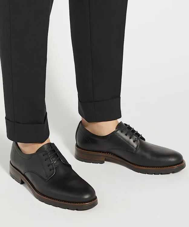 Men Dune London Black Shoes Round Toe Lace Up Shoes Black