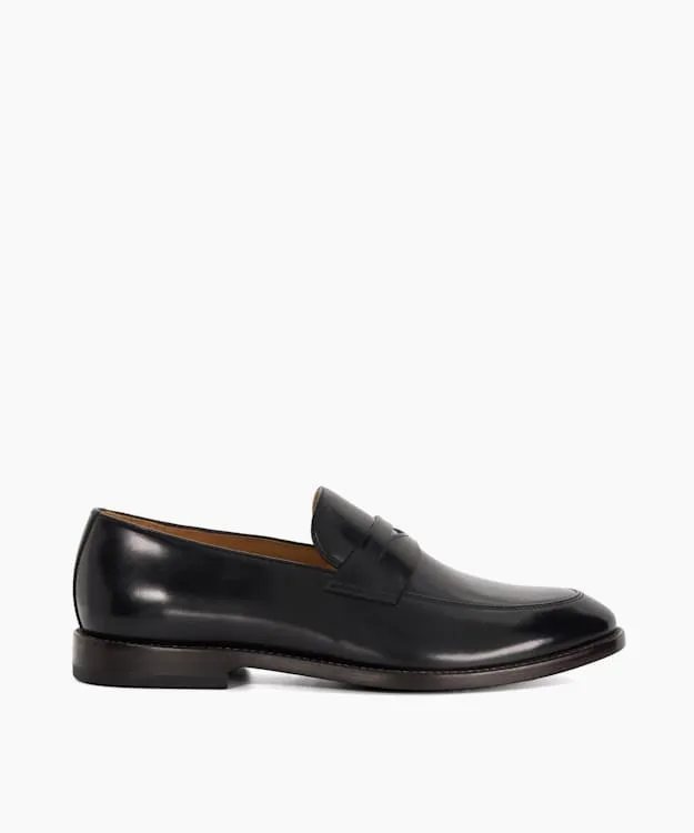 Men Dune London Loafers Leather Penny Loafers Black