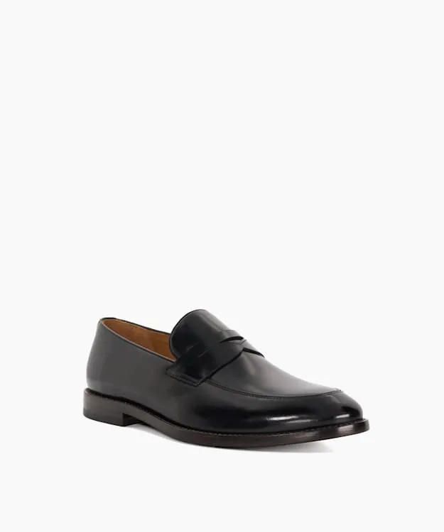 Men Dune London Loafers Leather Penny Loafers Black