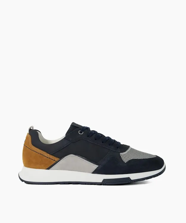Men Dune London Trainers Contrast Lace Up Trainers Blue