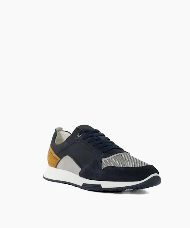 Men Dune London Trainers Contrast Lace Up Trainers Blue