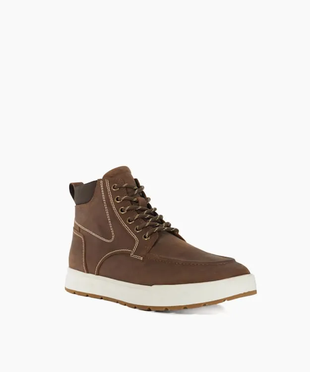 Men Dune London Trainers Lace Up High Tops Brown