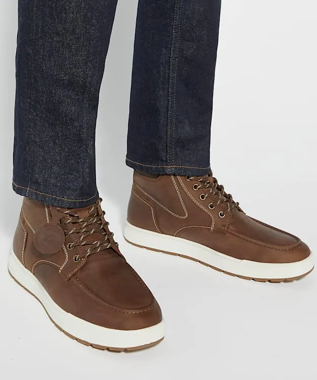 Men Dune London Trainers Lace Up High Tops Brown