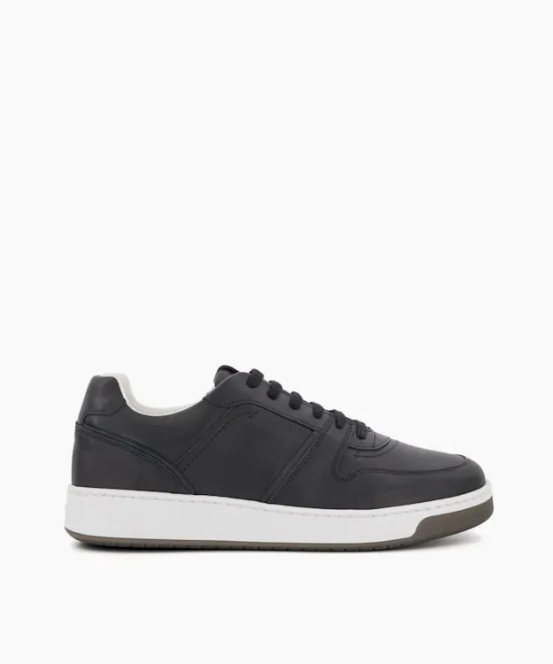 Men Dune London Trainers Sustainable Leather LaceUp Trainers Black Leather