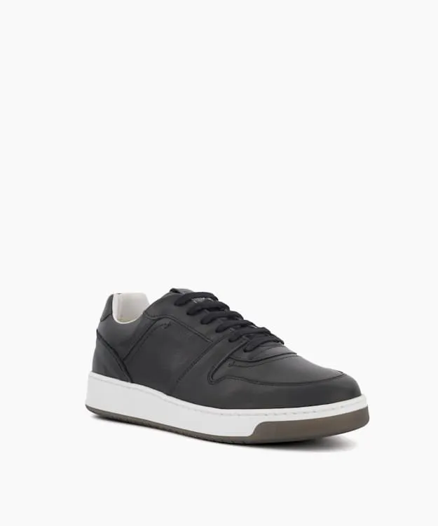 Men Dune London Trainers Sustainable Leather LaceUp Trainers Black Leather