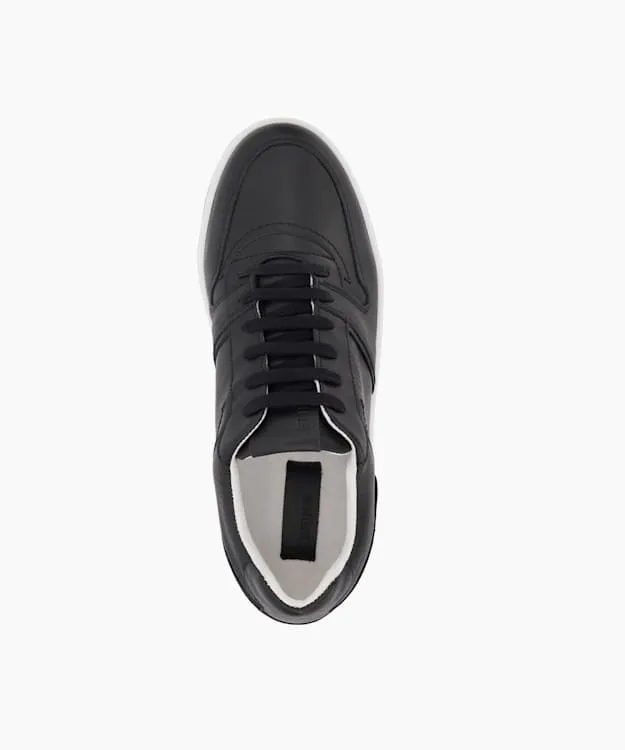 Men Dune London Trainers Sustainable Leather LaceUp Trainers Black Leather