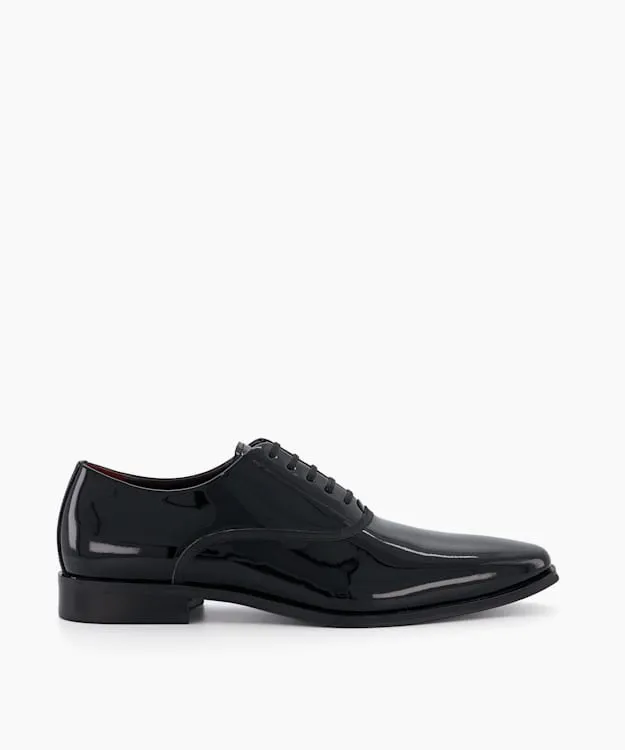 Men Dune London Wide Fit Shoes Wide Fit Patent Leather Oxford Shoes Black