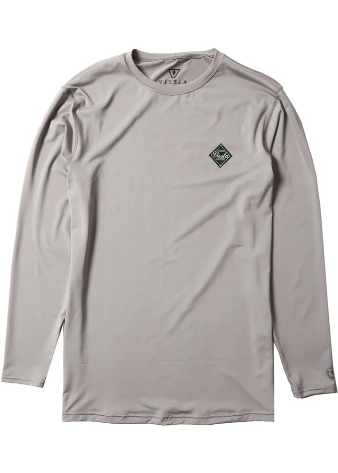 Men Easy Seas Eco Long Sleeve Lycra Rash Guard GREY Wetsuit Tops and Lycra Vissla Men Easy Seas Eco Long Sleeve Lycra Rash Guard GREY Wetsuit Tops and Lycra Vissla