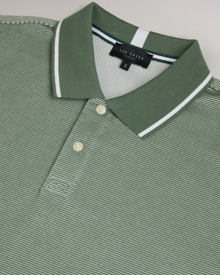 Men ELLERBY 8211 Short Sleeve Striped Polo Shirt Medium Green Ted Baker Polo Shirts Men ELLERBY 8211 Short Sleeve Striped Polo Shirt Medium Green Ted Baker Polo Shirts
