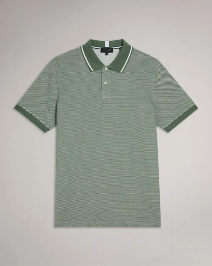 Men ELLERBY 8211 Short Sleeve Striped Polo Shirt Medium Green Ted Baker Polo Shirts Men ELLERBY 8211 Short Sleeve Striped Polo Shirt Medium Green Ted Baker Polo Shirts