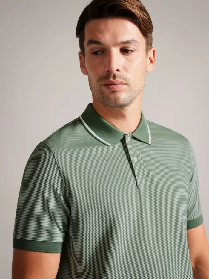 Men ELLERBY 8211 Short Sleeve Striped Polo Shirt Medium Green Ted Baker Polo Shirts Men ELLERBY 8211 Short Sleeve Striped Polo Shirt Medium Green Ted Baker Polo Shirts