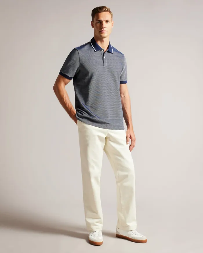 Men ELLERBY 8211 Short Sleeve Striped Polo Shirt Navy Ted Baker Tops Men ELLERBY 8211 Short Sleeve Striped Polo Shirt Navy Ted Baker Tops