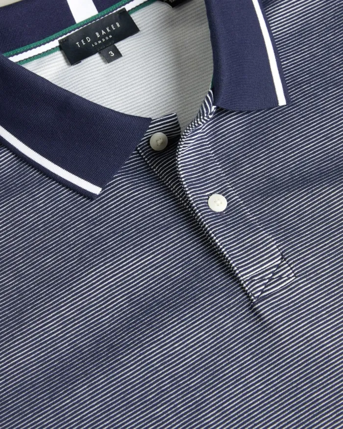 Men ELLERBY 8211 Short Sleeve Striped Polo Shirt Navy Ted Baker Tops Men ELLERBY 8211 Short Sleeve Striped Polo Shirt Navy Ted Baker Tops