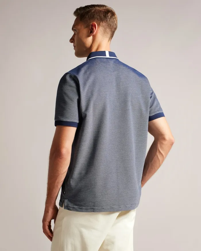 Men ELLERBY 8211 Short Sleeve Striped Polo Shirt Navy Ted Baker Tops Men ELLERBY 8211 Short Sleeve Striped Polo Shirt Navy Ted Baker Tops