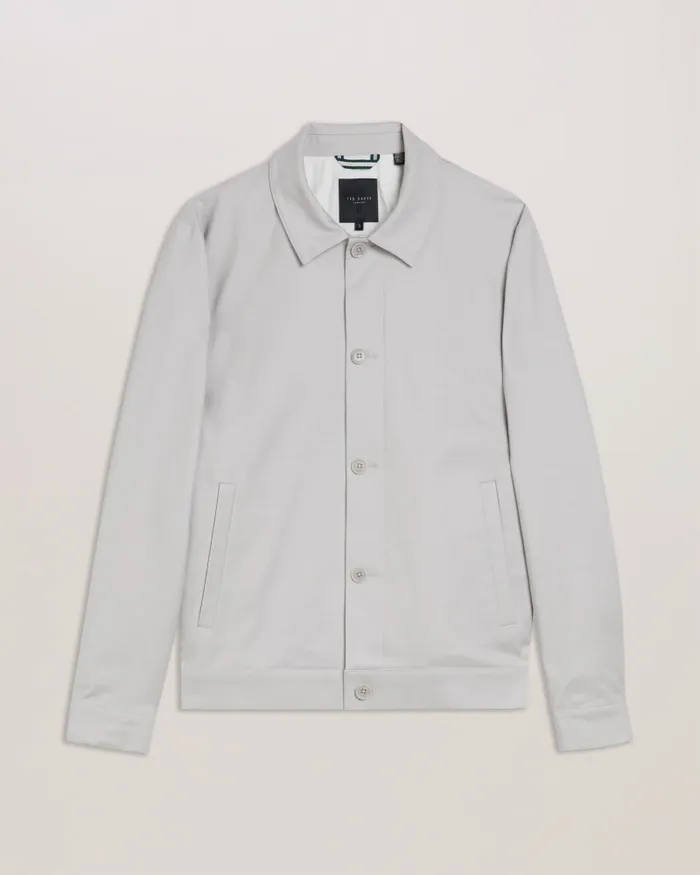 Men FELIXC 8211 Cotton Blend Chore Jacket Light Grey Ted Baker Coats and Jackets