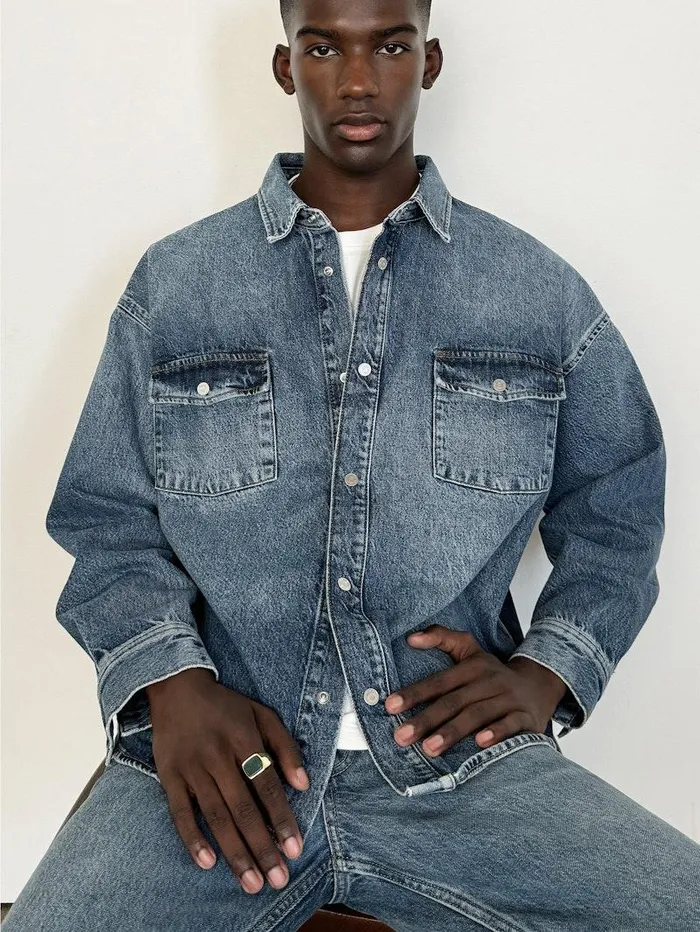 Men FRAME Denim Shirts Relaxed Denim Shirt Men FRAME Denim Shirts Relaxed Denim Shirt