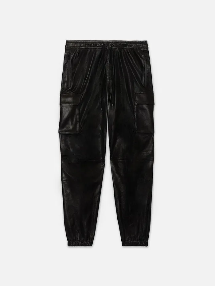 Men FRAME Leather and Suede Cargo Leather Pant