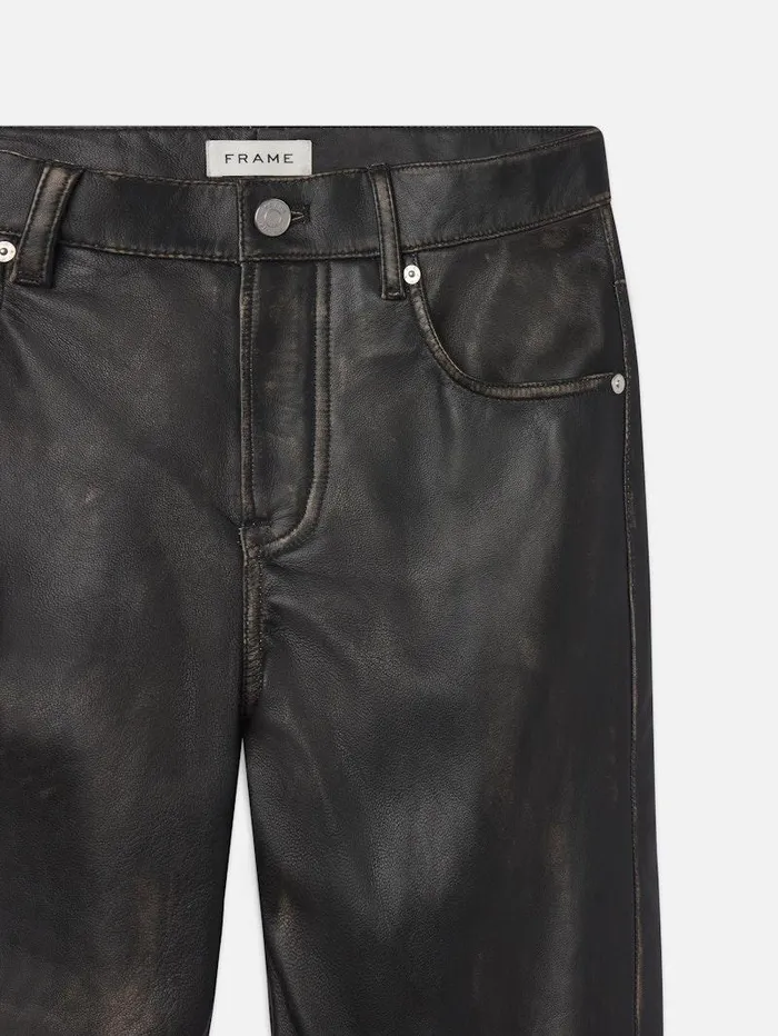 Men FRAME Leather and Suede Washed Leather Pant Trousers Men FRAME Leather and Suede Washed Leather Pant Trousers