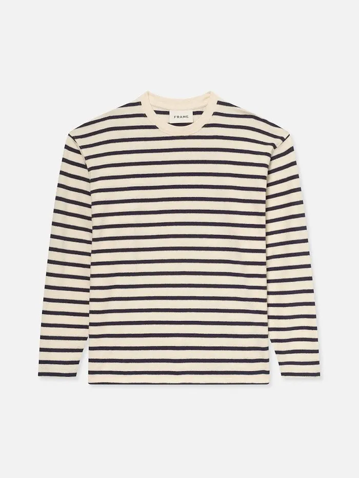 Men FRAME Tees and Polos Long Sleeve Relaxed Striped Tee