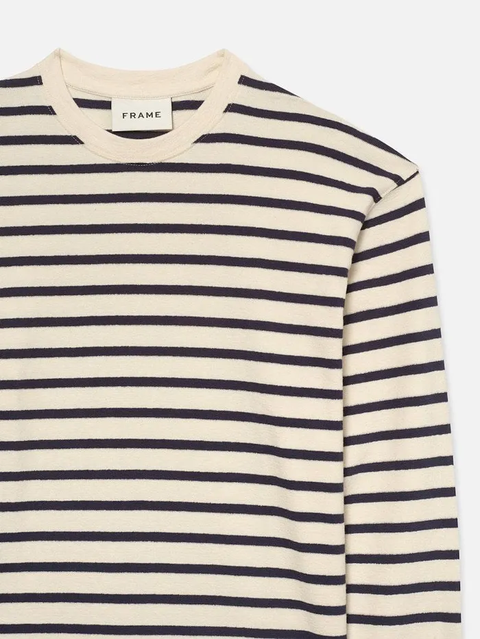Men FRAME Tees and Polos Long Sleeve Relaxed Striped Tee