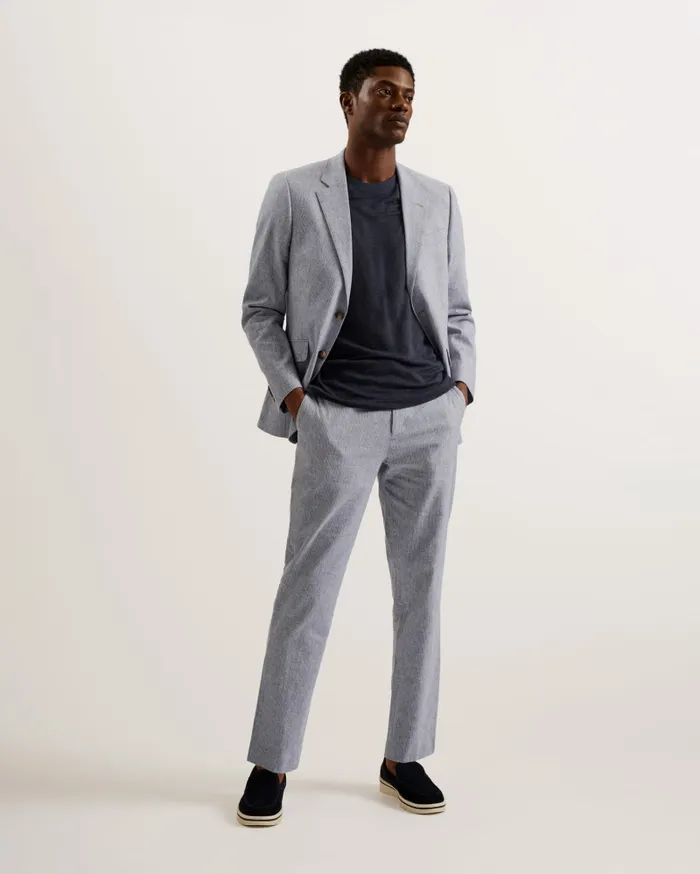 Men FRANKJ 8211 Slim Fit Pinstripe Cotton Blazer Light Grey Ted Baker Suits