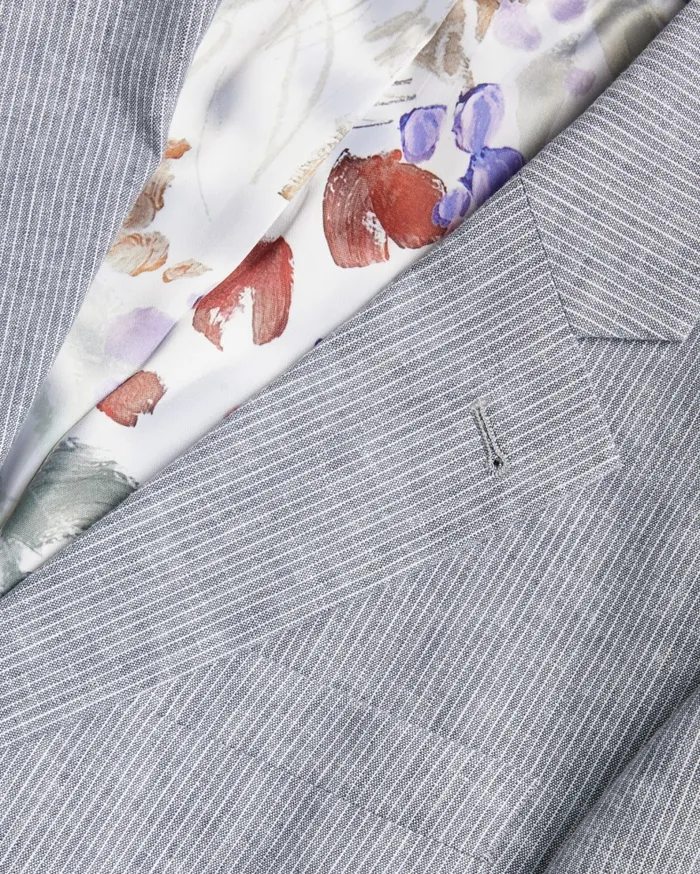 Men FRANKJ 8211 Slim Fit Pinstripe Cotton Blazer Light Grey Ted Baker Suits