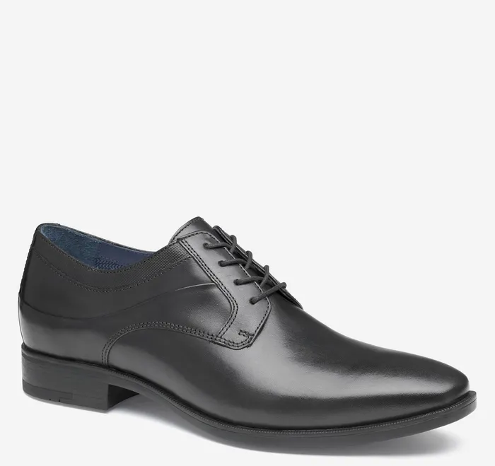 Men Gibbons Plain Toe Black Full Grain LaceUps Johnston and Murphy