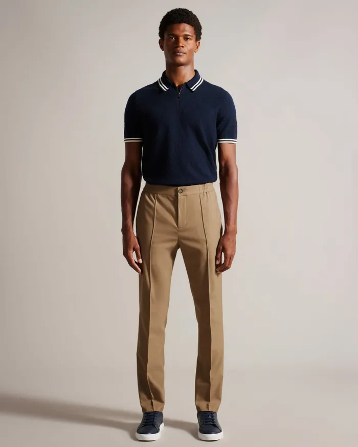 Men GIGGS 8211 Slim Fit Trousers With Drawcord Waist Taupe Ted Baker Trousers and Chinos Men GIGGS 8211 Slim Fit Trousers With Drawcord Waist Taupe Ted Baker Trousers and Chinos