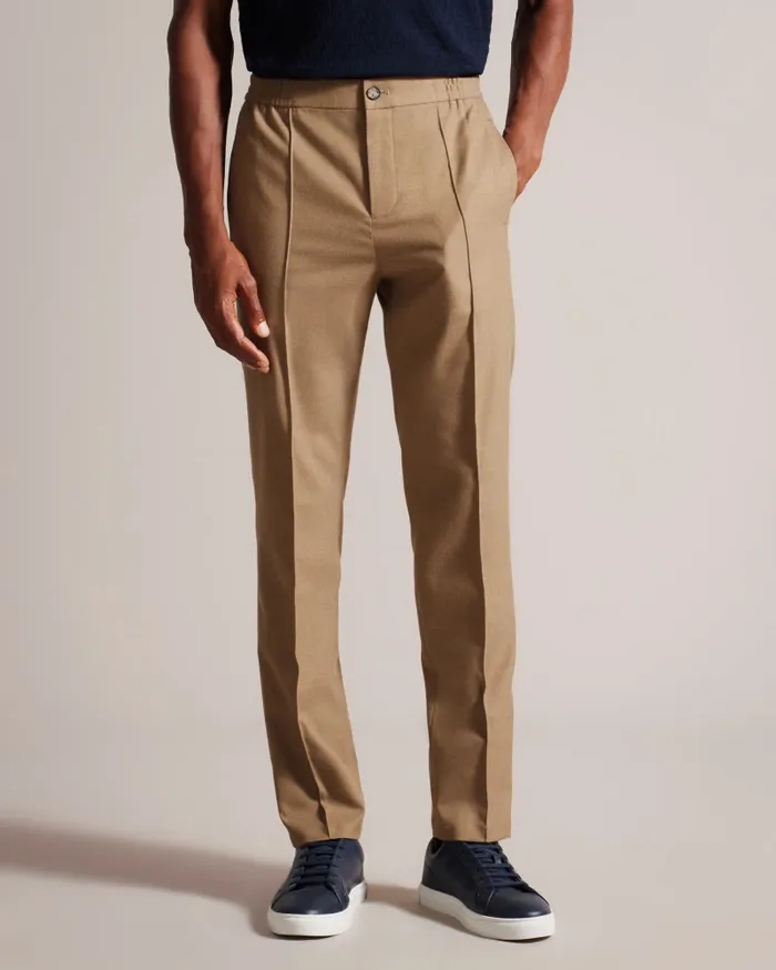 Men GIGGS 8211 Slim Fit Trousers With Drawcord Waist Taupe Ted Baker Trousers and Chinos Men GIGGS 8211 Slim Fit Trousers With Drawcord Waist Taupe Ted Baker Trousers and Chinos