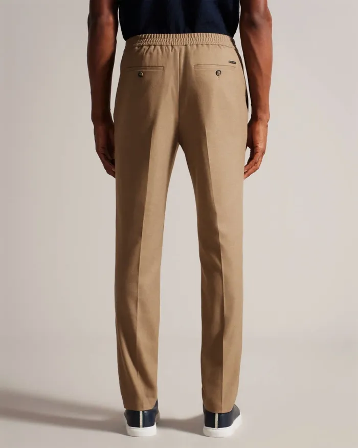 Men GIGGS 8211 Slim Fit Trousers With Drawcord Waist Taupe Ted Baker Trousers and Chinos Men GIGGS 8211 Slim Fit Trousers With Drawcord Waist Taupe Ted Baker Trousers and Chinos