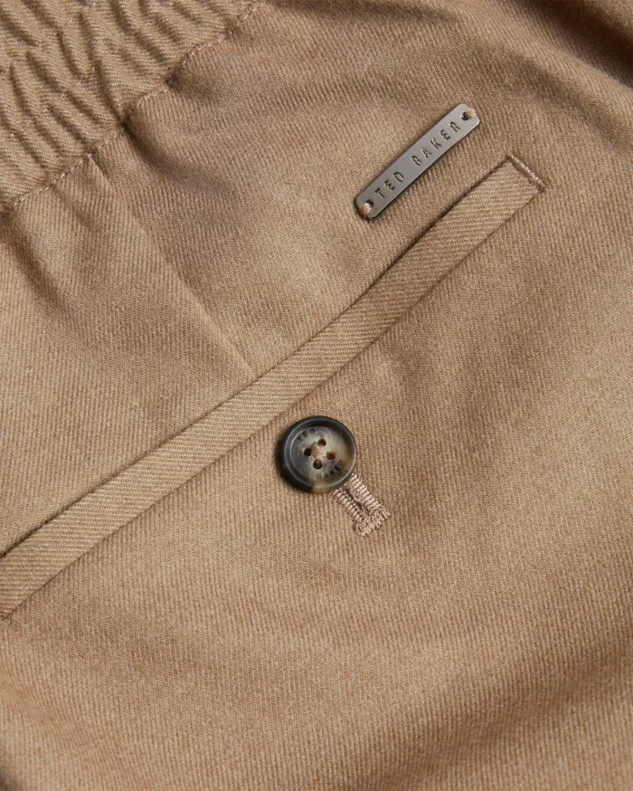 Men GIGGS 8211 Slim Fit Trousers With Drawcord Waist Taupe Ted Baker Trousers and Chinos Men GIGGS 8211 Slim Fit Trousers With Drawcord Waist Taupe Ted Baker Trousers and Chinos