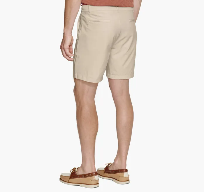 Men Golf Johnston and Murphy XC4 Performance FlatFront 78243 Shorts Stone Heather