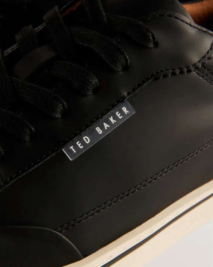 Men HAMPSTD 8211 Leather Contrast Detail Court Trainers Black Ted Baker Trainers Men HAMPSTD 8211 Leather Contrast Detail Court Trainers Black Ted Baker Trainers