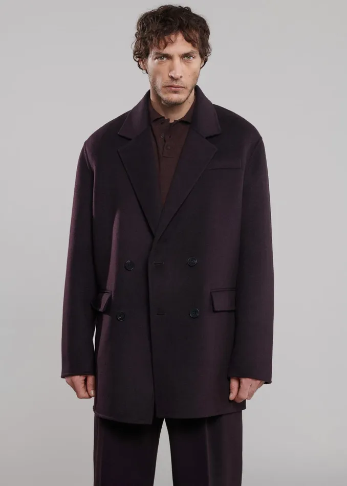 Men Harry Wool Blazer 8211 Dark Plum The Frankie Shop Outerwear