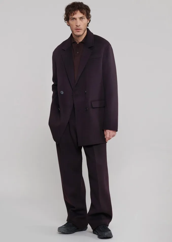 Men Harry Wool Blazer 8211 Dark Plum The Frankie Shop Outerwear