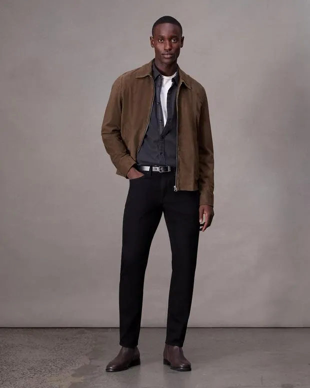 Men Jackets and Coats Rag and Bone Melrose Suede Jacket Dk Brown