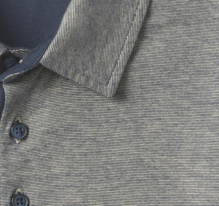 Men Johnston and Murphy Fine Stripe Polo Tan Polos and Tees
