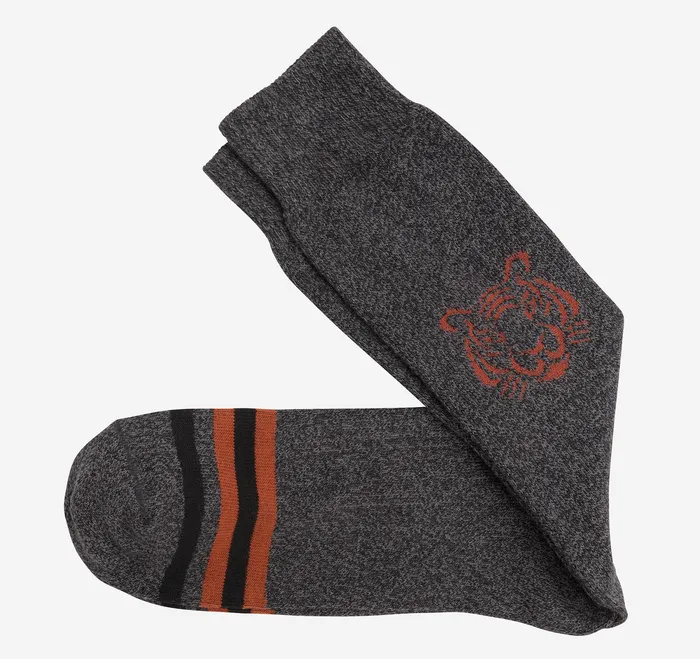 Men Johnston and Murphy Heathered Boot Socks Black Tiger Socks