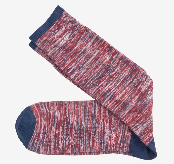 Men Johnston and Murphy Space Dye Colorblock Socks Red Colorblock Socks