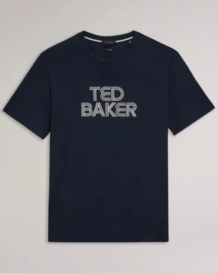 Men KENEDY 8211 Short Sleeve Regular Fit Branded TShirt Navy Ted Baker Tops