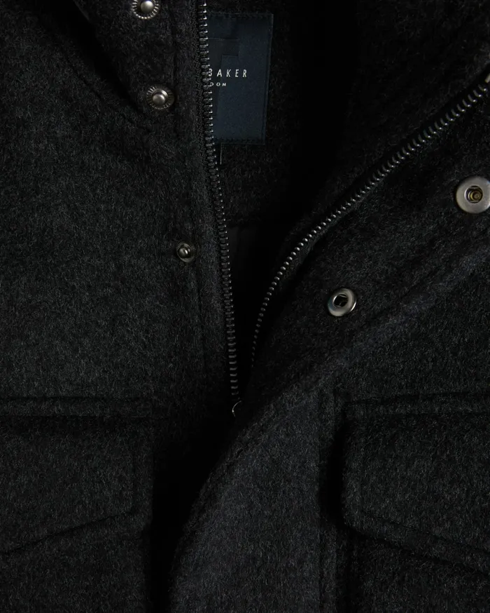 Men KNOWL 8211 Funnel Neck Wool Field Jacket Charcoal Ted Baker Coats and Jackets Men KNOWL 8211 Funnel Neck Wool Field Jacket Charcoal Ted Baker Coats and Jackets