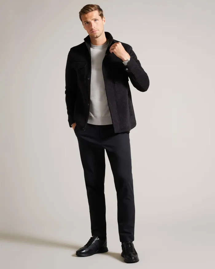 Men KNOWL 8211 Funnel Neck Wool Field Jacket Charcoal Ted Baker Coats and Jackets Men KNOWL 8211 Funnel Neck Wool Field Jacket Charcoal Ted Baker Coats and Jackets